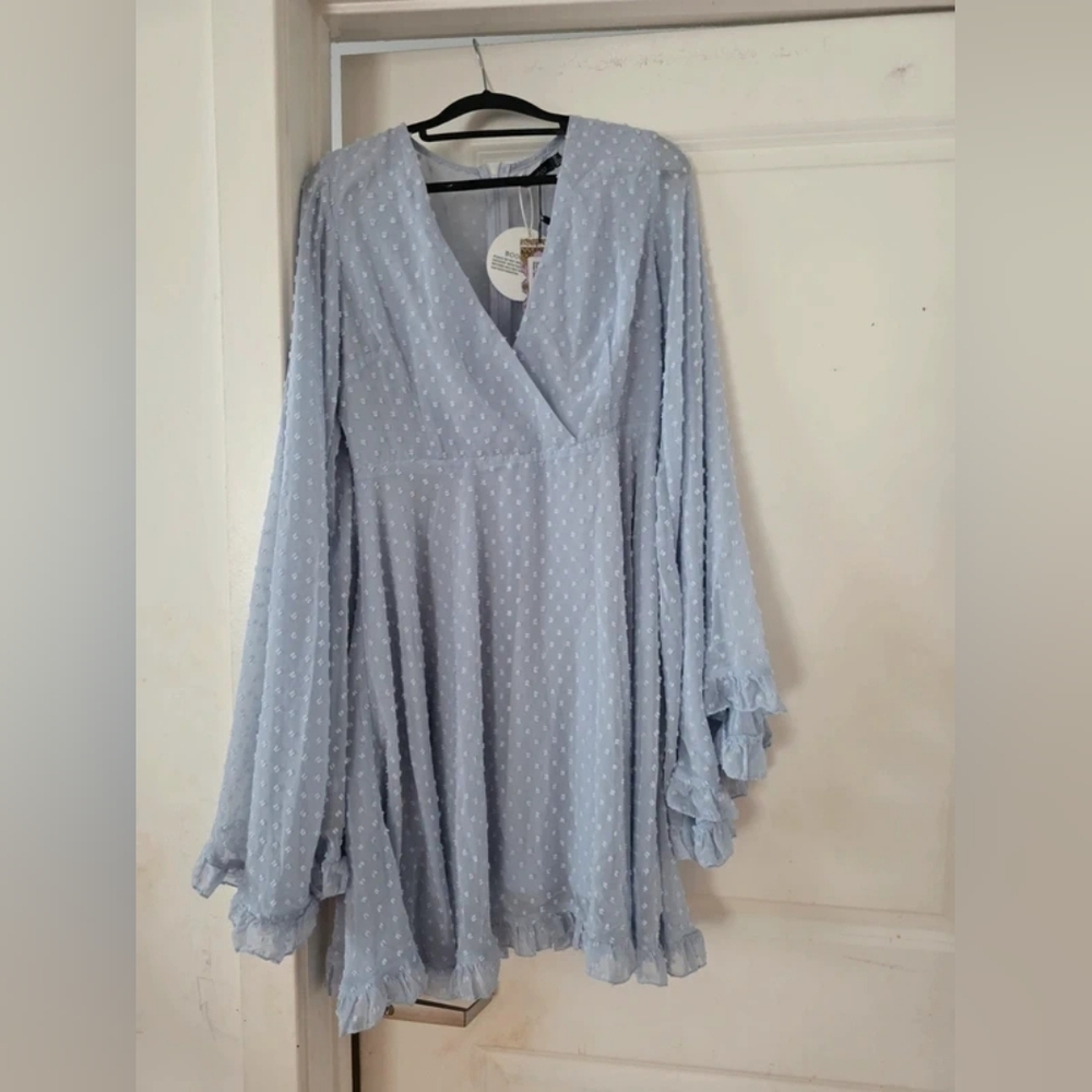 Light Blue Polka Dot Dress